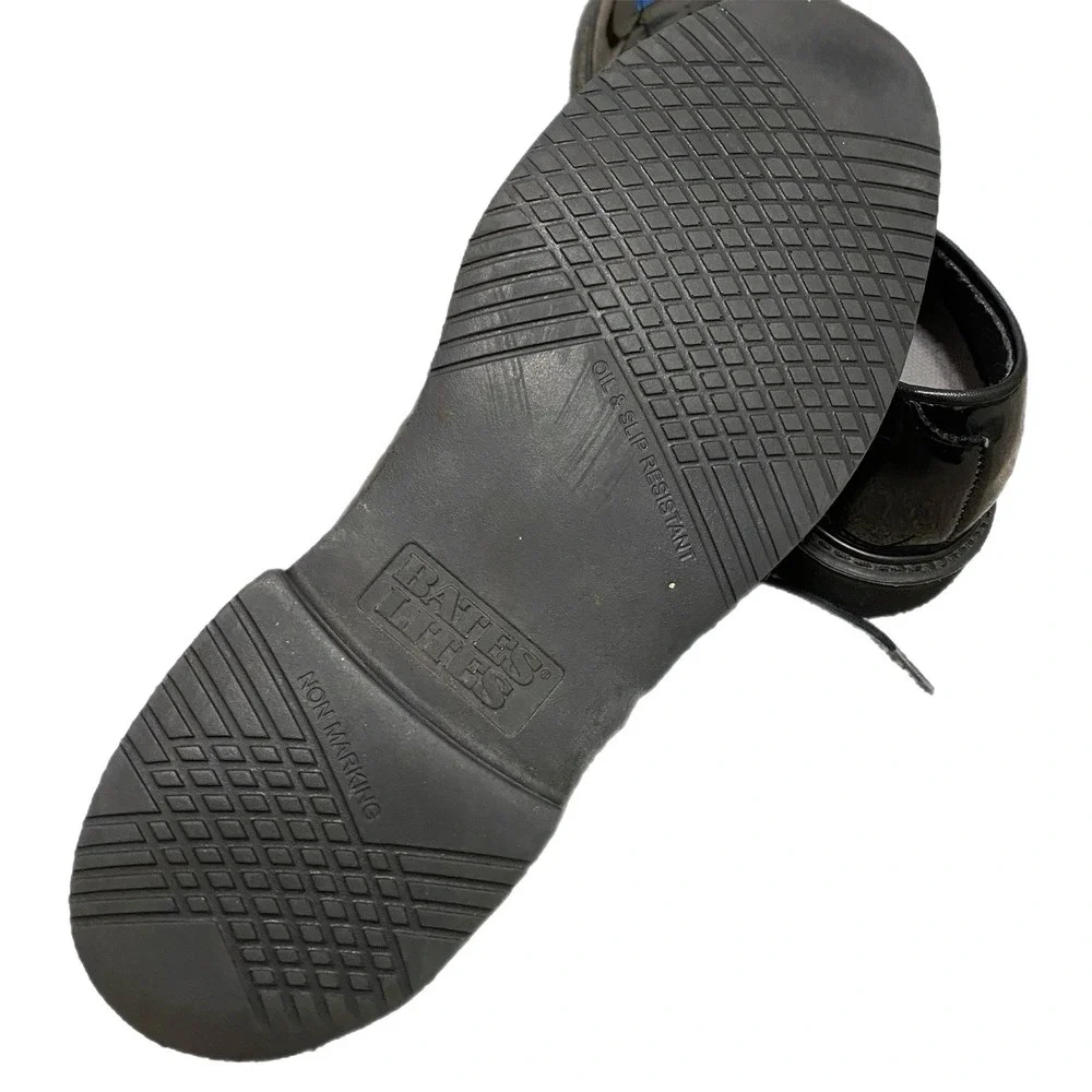 Bates Lites Military Navy Dress Shoes Men 8E Black Gloss Oxford E00942